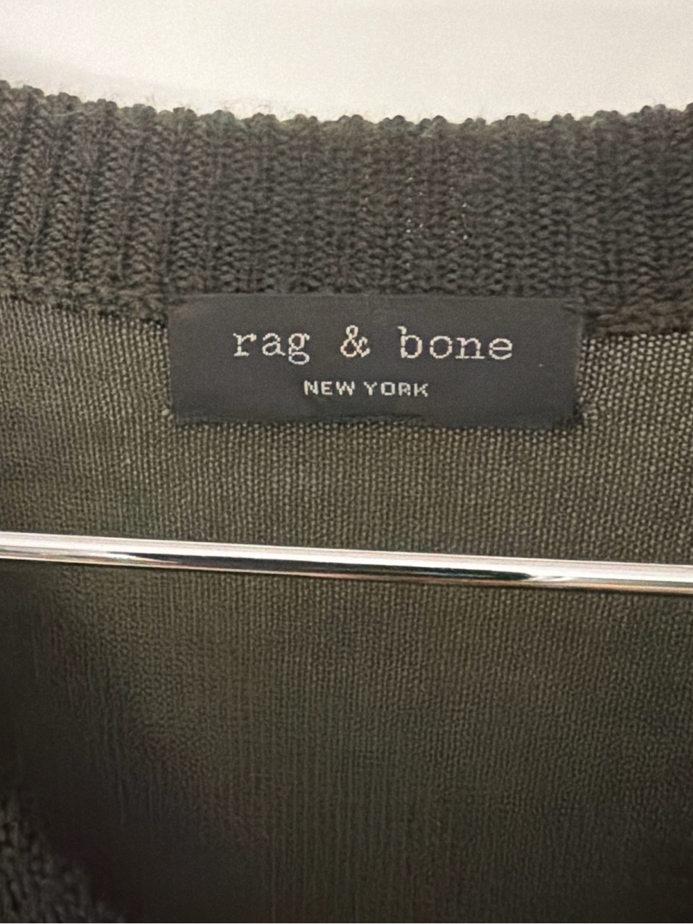rag & bone Olive and Charcoal Layered Long-Sleeve Dress - Picture 4 of 6